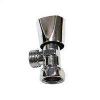 Robinet d'angle manuel en alliage de zinc finition chromée, filetage interne/externe 1/2 po, pour salle de bain, durable, type triangle, fabrication ODM
