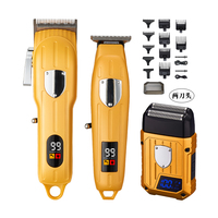 Ensemble tondeuses et tondeuses à cheveux USB rechargeables, tondeuses de barbier professionnelles sans fil pour kit de coupe de cheveux pour hommes