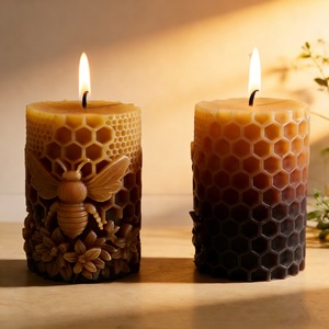 Bee Honeycomb Cylindrical Relief Candle Mold For DIY Candle Making Kits Home Decor Aromatherapy Silicone Mold - Product Image 1