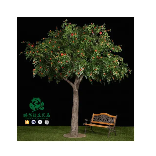 zhen xin qi crafts Home Decorative Fiberglass Artificial Apple Trees/Ornamental Orange Tree Plant,