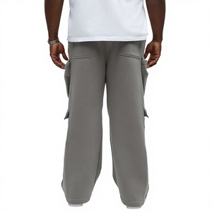 Pantalones Deportivos Cargo de Algodón Gris para Hombre, Cintura Elástica, Casuales, Otoñales, Múltiples Bolsillos, Tejido Transpirable - Product Image 2