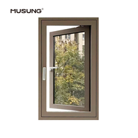 Fenêtres à battants en aluminium à rupture de pont thermique, cadre ultra-fin, double vitrage, fenêtres en verre modernes