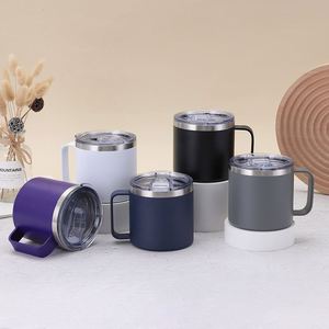 14oz Powder Coating New Design <b>Double</b> <b>Wall</b> <b>Mug</b> Stainless Steel Insulated Vacuum Camping Travel Tumbler for Laser Engraving - Product Image 4