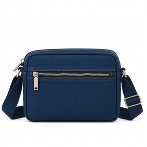 Sac messager unisexe en jean tendance avec bandoulière réglable, fermeture éclair, sac à bandoulière, sac de voyage écologique et durable - Product Image 1