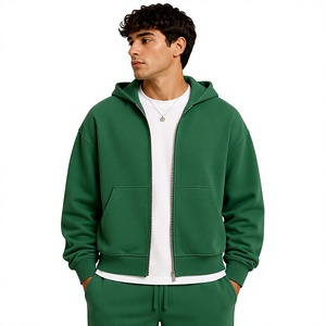 Wholesale Custom Men <b>Zipper</b> Hoodie 350gsm Cotton Fleece Oversized Streetwear Zip Up Sweatshirt Factory - Product Image 1