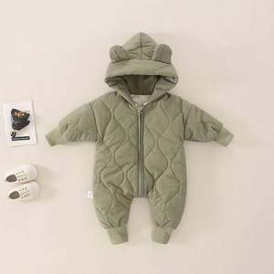 Traje de Esquí de una Pieza para Bebés y Niños Pequeños, Otoño Invierno, Nuevo, Grueso, Cortavientos, Impermeable, con Cremallera Floral, Mono Moderno - Product Image 4