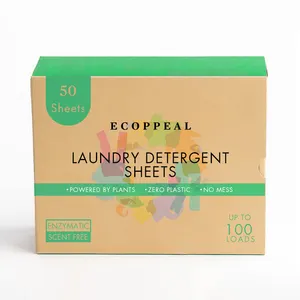 Wholesale Laundry Sheet Eco-friendly Biodegradable Pure Bulk Natural Plant Laundry Detergent Sheet Factory Manufacturer Supplier