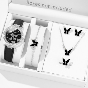 WGS-44 Set di Lusso da 6 Pezzi per <span class=keywords><strong>Donna</strong></span> <span class=keywords><strong>con</strong></span> <span class=keywords><strong>Orologio</strong></span>, Anello, Collana, Orecchini e Bracciale, <span class=keywords><strong>Orologio</strong></span> da Polso al Quarzo da <span class=keywords><strong>Donna</strong></span> <span class=keywords><strong>con</strong></span> <span class=keywords><strong>Cinturino</strong></span> <span class=keywords><strong>in</strong></span> <span class=keywords><strong>Pelle</strong></span> a Farfalla - Product Image 6
