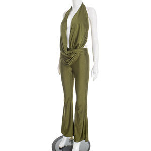 Mono sin Mangas para Mujer Viviblook D25JP554, Mono Sexy con Escote Halter, Espalda Descubierta, para Club - Product Image 5