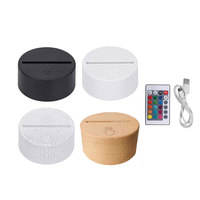 Kanlong Câble USB tactile 3D LED Base de lumière LED acrylique le meilleur cadeau Base de lumière LED en bois pour les enfants