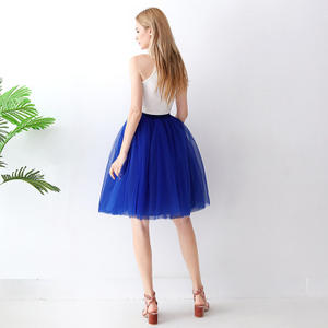 Midi Femmes Puffy Mesh <span class=keywords><strong>Jupon</strong></span> Lolita Jupe 5 Couches Jupe Femmes Mode Tulle Jupes Taille Haute Plissée <span class=keywords><strong>Tutu</strong></span> - Product Image 3