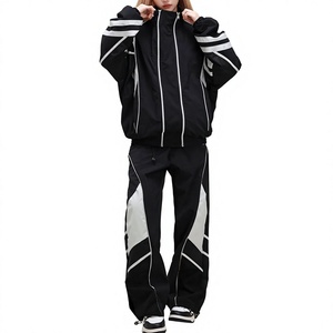 Nouvelle conception Survêtements d'hiver pour hommes, coupe classique, unis, avec double fermeture éclair, 100% Nylon, style streetwear décontracté, coupe-vent réfléchissant - Product Image 1