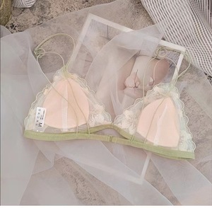 <span class=keywords><strong>Bralette</strong></span> Sexy Francese con Design Senza Schienale, Spalline Sottili, Coppa Piccola, in Pizzo, Senza Ferretto, Ultra-sottile, Set <span class=keywords><strong>Reggiseno</strong></span> a Triangolo - Product Image 4