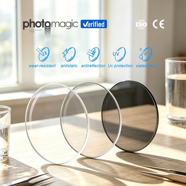 Photomagic Source Factory Wholesale Good Price Blue Block Lens 1.56 Photochromic Blue Cut Single Vision Optical Reading Lenses