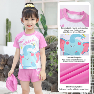 Traje de baño de una pieza para niñas adolescentes <span class=keywords><strong>con</strong></span> <span class=keywords><strong>falda</strong></span> inferior, estampado de animales de dibujos animados, protección anti-UV, 10-12 años - Product Image 4