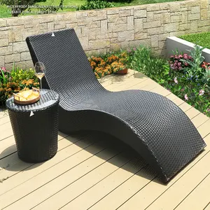 Nordic outdoor furniture garden set lounge chairs rattan beach S sun loungers