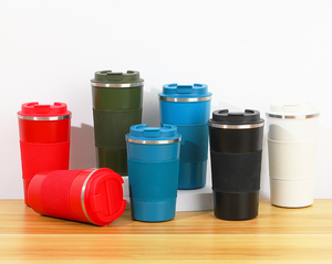 Çift duvar kahve seyahat termal yalıtımlı kupalar 304 paslanmaz çelik mat siyah kahve kapaklı kupa - Product Image 2