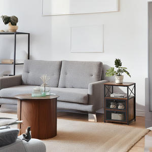 Mesita de noche X-Design de estilo moderno personalizado, mesa auxiliar de cajón abatible de Metal de madera resistente para dormitorio, oficina, muebles para el hogar, OEM y ODM - Product Image 6