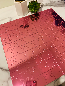 Di lusso acrilico <span class=keywords><strong>Puzzle</strong></span> a specchio acrilico ologramma <span class=keywords><strong>Puzzle</strong></span> nastro oro rosa sventato olografico <span class=keywords><strong>Puzzle</strong></span> per la decorazione della tavola di nozze - Product Image 4