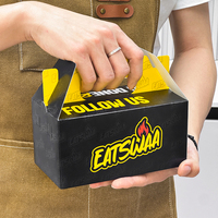 Boîte à poulet frit carrée biodégradable et recyclable de qualité alimentaire, emballage personnalisé en carton pour sandwichs à emporter, restauration rapide