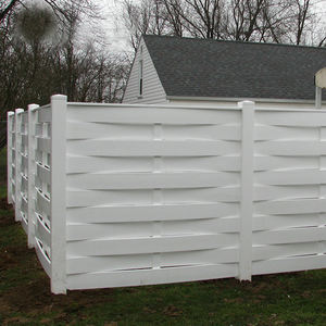 Tuin Privacy Scherm Hek 3d Gebogen Paneel Wit <span class=keywords><strong>Vinyl</strong></span> Pvc Hek Panelen Voor Decor - Product Image 2