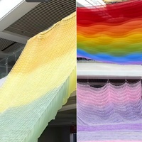 Draperie arc-en-ciel rêveuse, rideau de plafond extérieur à vent, décoration en tissu de tente pour mariage