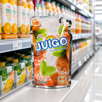 Sachets en plastique personnalisés pour boissons liquides avec paille, pour machine de remplissage de jus en aluminium, pochettes verticales à bec verseur