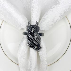 Nuovo Hotel decorazione tavolo gufo portatovagliolo placcato oro <span class=keywords><strong>uccello</strong></span> <span class=keywords><strong>aquila</strong></span> per fibbia a tema animale metallo portatovaglioli intagliato a mano incisione - Product Image 4