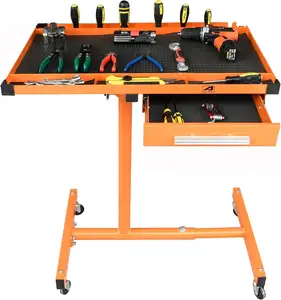 عربة أدوات طاولة عمل مخصصة ثقيلة قابلة للتعديل على عجلات مع أدراج عربة تخزين أدوات متنقلة