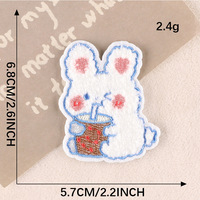 Noda Stock Ijzer Op Borduurwerk Cartoon Schattige Chenille Konijn Patch Voor Tas Telefoon Case Decoratie