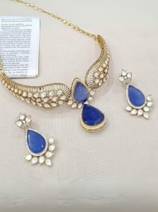Ensemble collier ras-de-cou et boucles d'oreilles pendantes en laiton, motif goutte d'eau, élégant pour les soirées, bijoux pour femmes et jeunes filles - Product Image 5