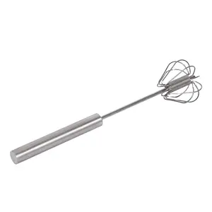 Stainless Steel Egg Whisk Press The Semi-Automatic Beater Mixture Egg & Milk Frother