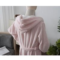 Peignoir unisexe en velours corail tricoté 100% polyester pour adultes, vêtements de nuit respirants en polaire, imprimé en sérigraphie personnalisé