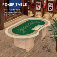 Table de poker professionnelle Coolstar : Table de jeu de casino Baccarat avec pieds en bois massif, tapis imprimé par transfert thermique, logo personnalisé