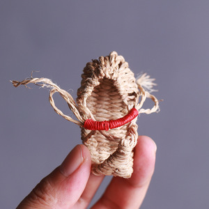 Handmade Woven Shoe Pendant Bamboo Resin Chinese Style <b>Car</b> <b>Ornament</b> Rearview Mirror Decorative Craft - Product Image 3