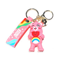 Gantungan Kunci PVC Beruang Perawat Warna-warni, Liontin Kecil untuk Tas, Gantungan Kunci Mobil, Hadiah untuk Penggunaan Pribadi, Gantungan Kunci PVC Anime