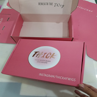 Özel logo giyim kozmetik ambalaj pembe 3-layer e flüt mailler kağıt karton nakliye posta ambalaj oluklu kutu