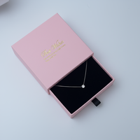 Boîte cadeau coulissante pour collier personnalisé, insert en velours noir de luxe, emballage à marque privée, prix d'usine