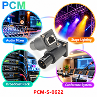 Connecteur RJ45 Femelle vers XLR 3 Broches Mâle Type D à Montage sur Panneau CAT5e STP pour Table de Mixage Audio, Contrôle d'Éclairage de Scène, Rack de Diffusion, Pro AV