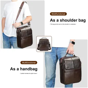 MARRANT Hombres de cuero genuino de negocios Messenger Shoulder Crossbody Bolsos de gran capacidad Satchel Bag Leather Messenger Bag para hombres
