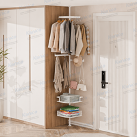 Étagère murale pliable en fer forgé, style moderne, pour rangement et présentation à domicile, avec hauteur réglable pour manteaux et sacs