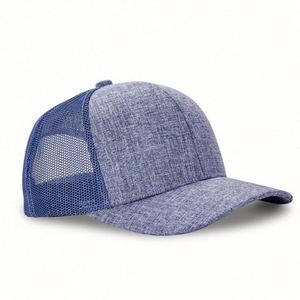 Casquettes en polyester à 6 panneaux, en gros d'usine, casquettes trucker personnalisées en maille avec fermeture snapback - Product Image 2