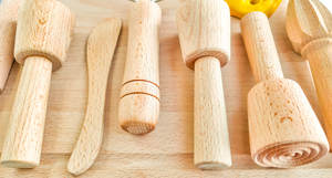 Ensemble d'outils de pâte à <span class=keywords><strong>modeler</strong></span> en bois Jouets <span class=keywords><strong>Montessori</strong></span> pour enfants, outils d'argile à <span class=keywords><strong>modeler</strong></span>, argile sèche à l'air - Product Image 6