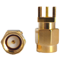 Connecteur coaxial plaqué or SMA-JE en gros, connecteur RF mâle SMA pour PCB, stock d'usine