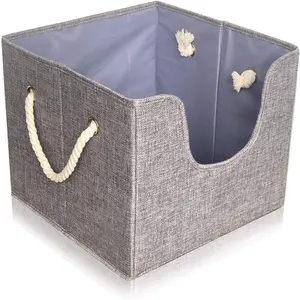 Large Storage Bins Foldable Box With HandlesCollapsible Organization Basket Large Capacity For Closet Shelf Cabinet