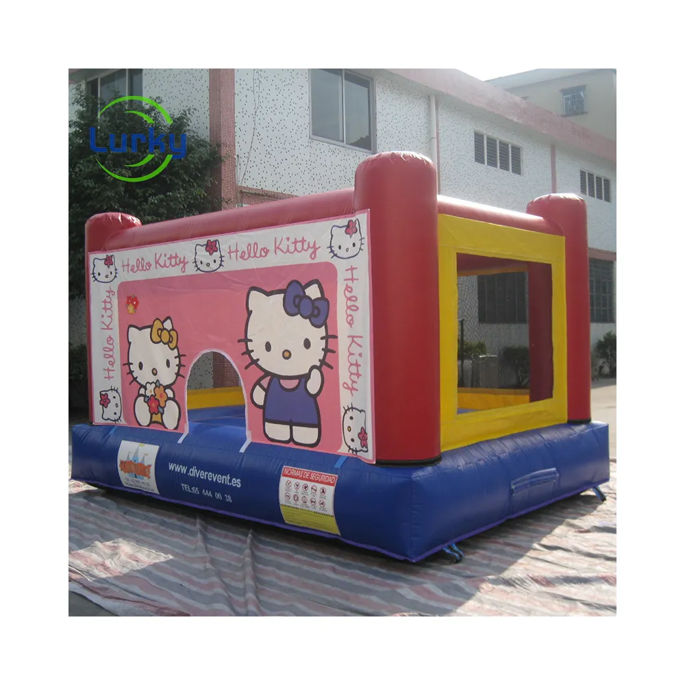 Hot Sale Pink Bouncy Inflatable Cartoon Cat Bouncer Jumping Castle Bounce House For Kids