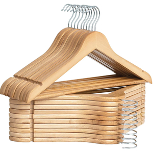 Cabides de Madeira Naturais que Economizam Espaço para Casacos, Camisas, Calças e Ternos para Supermercados, Lojas de Roupas ou Lojas em Geral - Product Image 1