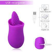 Großhandel Erwachsenen-Vibrator für Frauen mit Rosen-Zungen-Design aus Silikon und ABS, Wasserdicht, Schwingende Vibration, Massagestab für Klitoris und G-Punkt