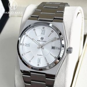 High Quality Men's Stainless Steel Customized logo Watch <b>Waterproof</b> Luminous Large Dial Men's Quartz Watch OEM ODM <b>Wristwatch</b> - Product Image 2