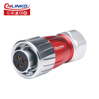 Cnlinko 3 fils coque métallique montage sur panneau connecteur de câble multi-conducteurs étanche IP68 prise prise broches connecteurs de prise